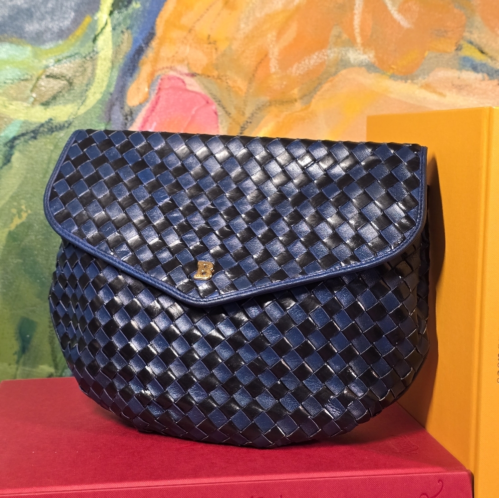Vintage Blue Bally Crossbody Bag